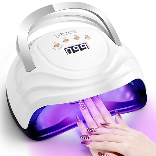 Lampe UV pour ongles en gel 380 W LED avec 81 perles et 4 minuteurs, sèche-ongles pour gel avec écran numérique et capteur, lampe UV pour ongles pour tous les vernis à ongles en gel, pour usage en