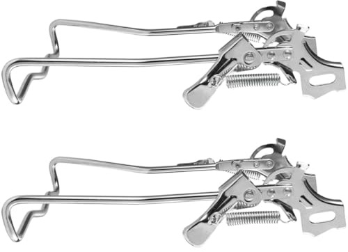 KOMBIUDA Soporte Metálico para Bicicleta de 20 Pulgadas Pata de Cabra Doble Trasera 2 Piezas Accesorio Práctico y Resistente para Aparcamiento de Bicicleta