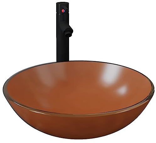 Generico Lavandino con Rubinetto e Piletta in Vetro Temperato Marrone,Articoli di ferramenta,Prodotti Idraulici,Articoli Idraulici,Lavandini,Lavandini Bagno,Marrone,8.23 kg,3098455