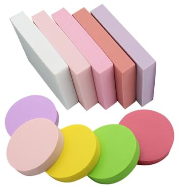 TOMETURE Set 10 Pezzi Timbri in Gomma per Fai da Te, Strumento Professionale Intagliabile a Mano, Blocchi Rotondi 5cm per Scrapbooking e Cartoline Colore Casuale