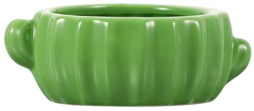 Cactus Shaped Hamster Food Bowl Ceramic Light Green Feeding Dish