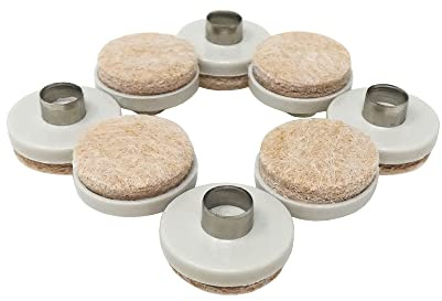 Felt Gard Nail-on Heavy-Duty Round Furniture Felt Pads, Floor Protectors, 1-inch (25mm), Beige, Pack of 8