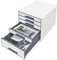 Leitz 52141001 Wow Cube Schubladenbox (Polystyrol) 5 Schubladen perlweiß/grau