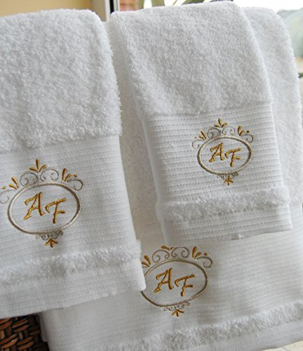 Juego de toallas de baño personalizado - Deluxe - Juego de 3 piezas - Hoja de baño, toalla de mano, toalla de invitados