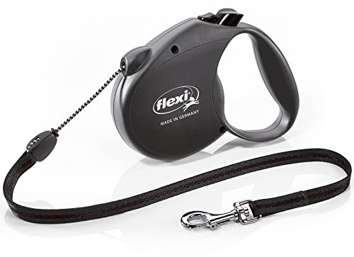 Flexi Basic Standard Cord Black Medium 5m Retractable Dog Leash/Lead for dogs up to 20kgs/44lbs