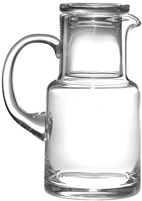 Barski - European Quality Glass - 2 Piece Water Set -Bedside Night Water Carafe/Desktop - With Handle - With Tumbler - Carafe is 18 oz. - Made in Europe