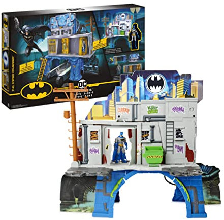 DC Batman 3-in-1-Batcave - Zweiseitiges Spielset mit 10cm großer Batman-Actionfigur und umfangreichem Spielmaterial