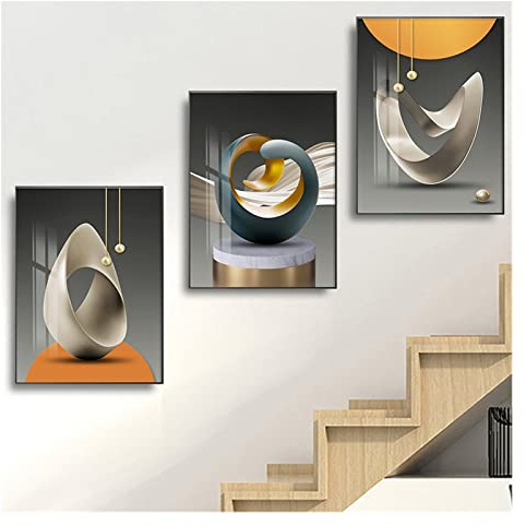 QSTGX Cuadros Decoracion Salon Modernos, Decoraciones Modernas de Pared Retro, Pinturas Decorativas en La Escalera Del Pasillo(F,50x70x1.2cm)