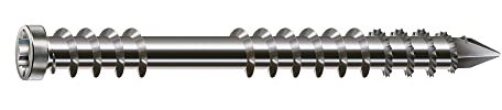 SPAX Vis de terrasse 5 x 50 mm, 360 pièces - Vis à filetage de fixation, tête cylindrique, T-STAR plus T25, pointe CUT, acier inoxydable A2 pour la construction de terrasses en bois - 8000000276590