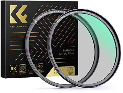 K&F Concept Nano X-Serie Magnetischer Polfilter 77mm mit Magnetischer Adapterring-Zirkularer Polarisationsfilter CPL Filter mit 28x vergütet