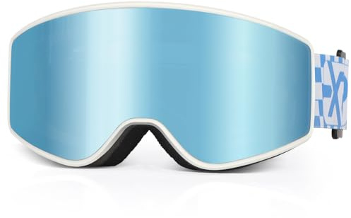 EXP VISION Kids Ski/Snowboard Goggles, Child Snow Goggles Over Glasses for Boys Girls Toddler Age 4-14 (Kids Ski Goggles-Dream Blue)