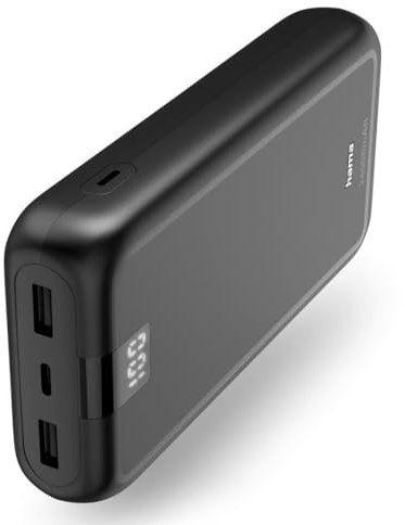 Hama Powerbank Performance 24 24000mAh (externer Akku mit 1x USB C + 2X USB A, Power Pack Zertifiziert, Akkupack Handy Zubehör, Tablet, Bluetooth-Box etc., tragbares Ladegerät klein) anthrazit