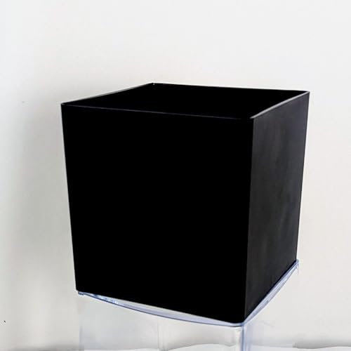 Acrylic Cube Vases - 10cm, 15cm, and 18cm - Vases for Flowers, Candles, and Succulents - Modern and Stylish. (1 Vase, 18cm Black Cube)