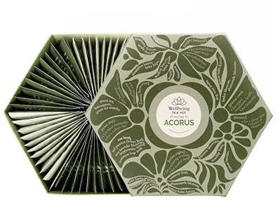 ACORUS - Assortiment Thé pour bien-être Wellbeing I Coffret Cadeau Boite a The Naturelles I Grande boîte de sélection I Coffret Cadeau Femme et Homme I 60 sachet de thé I 6 thés fonctionnels