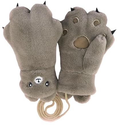 Yianyal Guantes de pata,Guantes de pata de gato,manopla de felpa - Lindos guantes de felpa de invierno con garra de gato, guantes de felpa engrosados para niñas y mujeres