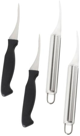 KICHOUSE Garnelenschnur-schäler-Set Aus Edelstahl 4-teilig Für Fische Und Garnelen Garnelenschnur-Reiniger Garnelenschnur-entferner Garnelen-schälwerkzeug Schälen Für Die Küche