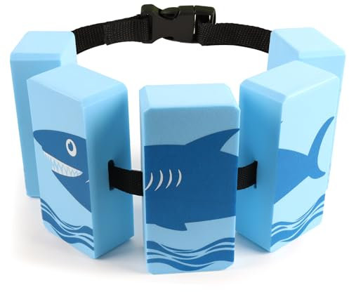 Cintura da Nuoto per Bambini, Cintura da Nuoto per Bambini Regolabile con 5 Cuscinetti Eva per Bambini di Oltre 30 Kg (Blu)
