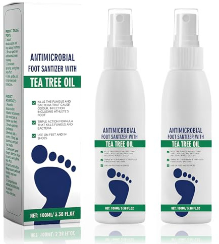 2 Stück Fußpilz Spray 100ml, Fußspray Gegen Fußpilz, Fußspray Pflege, Natürliche Formel | Zur Linderung von Fußinfektionen und zur Bekämpfung von Fußgeruch | Für Männer und Frauen Geeignet