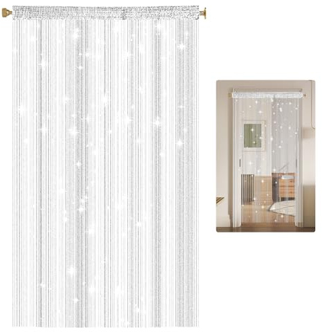 Tenda a Fili in Pannelli per Porte 100 x 200 cm, Tenda Antimosche per Porta Esterna, Divisorio di Stanze, Tende da Porta a Frange da Interno, per Matrimoni, Soggiorno, Hotel, Feste e Eventi