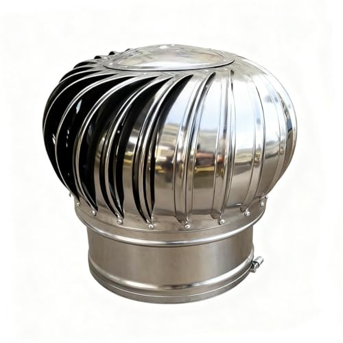 Chapeau de Cheminée Ventilé Anti-refoulement 100 150 200 mm,Extracteur de Fumées Rotatif Éolien Acier Inoxydable,Couvercle pour Trou de Cheminée pour Tuyau de Toit Hotte Aspirante(200 mm)