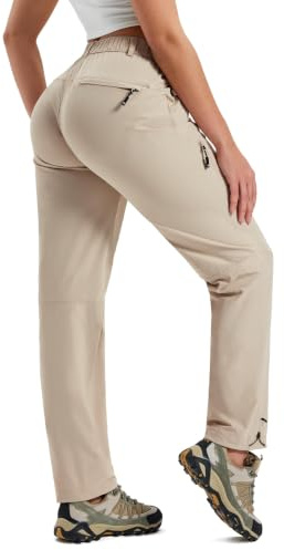 MoFiz Pantalones de Senderismo para Mujer de Secado rápido Pantalones Ligeros de Trekking con Bolsillo Pantalones Transpirables funcionales para Exteriores para Mujer Protección UV (S-2XL)