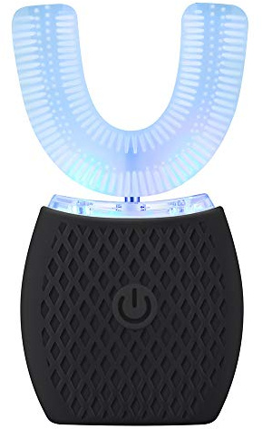 Cepillo de Dientes Ultrasónico Automático, Cepillo de Dientes Eléctrico Ultrasónico, Cepillo de Dientes Ultrasónico de 360° para Adultos (Negro)