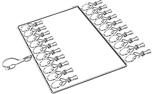 Acouto Stainless Sock Drying Rack with 20 Clips Towels Cloth Diapers Bras Clothes Underwear Gloves - Clothes Drying Rack Socks and Lingerie - Home & Kitchen Storage (#1)