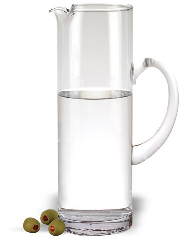 Badash Celebrate Crystal Glass Pitcher - 54 oz. Mouth-Blown Classic Martini Cylinder-Shaped Pitcher/Carafe for Water, Juice, Iced Tea & More - Fine Quality Lead-Free Crystal