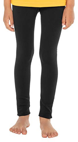 Celodoro Kinder Thermo Leggings (1 Stück) - warme Unterhose lang mit Innenfleece - Schwarz 146-152