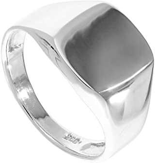 Sterling Silver Engravable Mens Signet Ring Size M (Available M - Z+1)