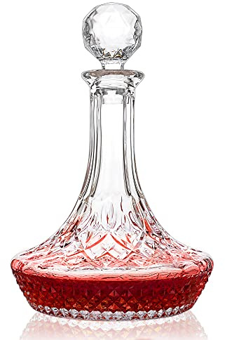 KANARS Wine Decanter Carafe Crystal Liquor Wine Pitcher with Stopper
