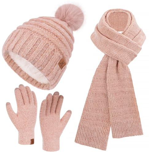Bequemer Laden Cappello Berretto PON PON Sciarpa Guanti Donna Invernali