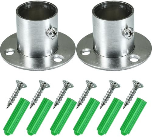 Selyse 2 supporti per tubi in acciaio inox, attacco flangiato, supporto per tubo rotondo con 6 viti, supporto da parete regolabile (22 mm)