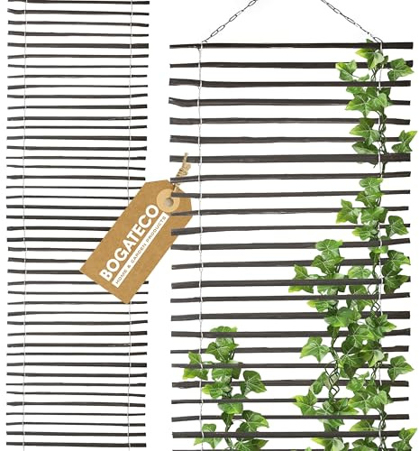 BOGATECO Griglia per traliccio in nocciola per piante rampicanti, 100 x 200 cm, colore nero, ideale per il giardino, il balcone e la terrazza, per la privacy, 2 misure a scelta