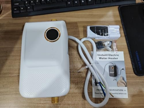 JAOGAUS Chauffe-eau électrique Itat 5500 W avec indicateur de température LED, chauffe-eau instantané, chauffe-eau instantané, 230 V, pour cuisine et salle de bain, compact et efficace