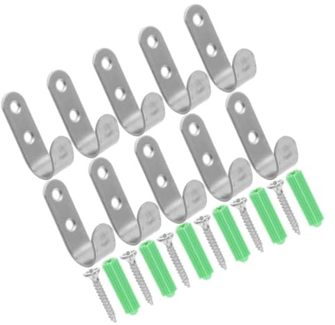 BUTIFULSIC 10 Sets Heavy Duty Metal Tarp Hooks with Screws Multipurpose Cover Fasteners for Trailer Garage Garden and Camping Easy Install Secure Cargo and Hose Hanging Accessories