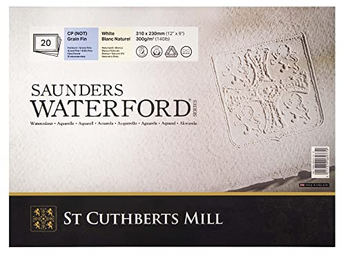 SAUNDERS WATERFORD SERIES St Cuthberts Mill Saunders Waterford Aquarellpapier T46330051011C: 300 g/m², Feinkorn, Aquarellblock 31 x 23 cm, rundumgeleimt, 20 Blatt weiß