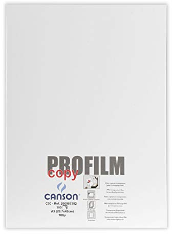 Canson Profilm-Copy A3 Transparent Photocopiable Film for Overhead Projection (Pack of 100)