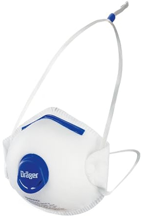 Dräger X-plore 1350 V N95 Particulate Respirator with Exhalation Valve, 10 Pack, Size S/M, NIOSH-Certified, Disposable Dust Mask, Adjustable Head Harness, Low Breathing Resistance