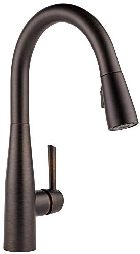 Delta Faucet 9113-RB-DST Essa Single Handle Pull-Down Kitchen Faucet with Magnatite Docking and Touch-Clean Spray Head, Venetian Bronze
