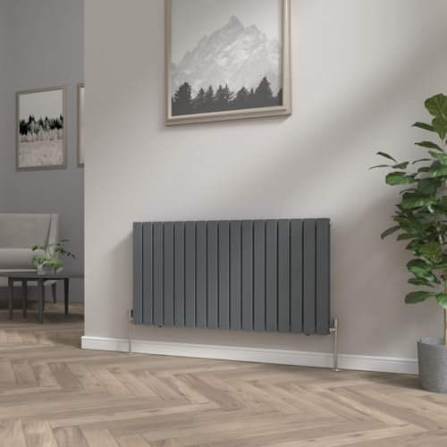 NRG 600x1156 mm Anthracite Column Designer Radiator Horizontal Double Flat Panel