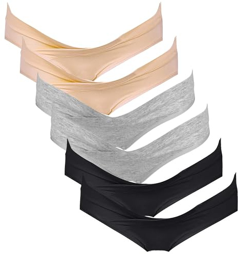 Intimate Portal Mutande Gravidanza in Cotone a Vita Bassa Mutandine Premaman e Post Parto Donna Slip Brasiliana Pacco da 6 Essentials S