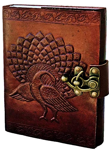 OVERDOSE Peacock Journal antique fait à la main pour les étudiants Bureau Cadeau de voyage cahier de note Journal en cuir Carnet de croquis Dessin Journal Taille 5x7 pouces | 12x 17cm | A6