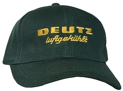 Bimaxx Deutz Luftgekühlt Baseball-Kappe Oldtimer Mütze mit gesticktem Traktor Motiv | Cap Grün Stick Gelb