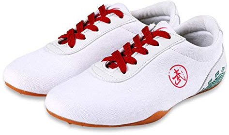 Meng Zapatos de Taekwondo, Zapatos Antideslizantes de Artes Marciales, Artes Marciales Zapatilla de Deporte de Boxeo Karate Kung Fu Zapatos de Tai Chi de Rayas Negras Ligeros for Hombres Mujeres