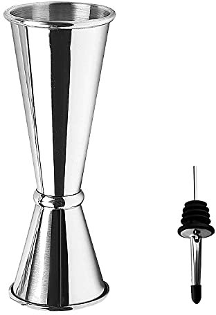 Japanese Style Jigger - Medidor Doble de Bebida Jigger, Acero inoxidable, 30/60 ml, Medidor para cócteles de medición para Bar fiesta vino cóctel bebida coctelera