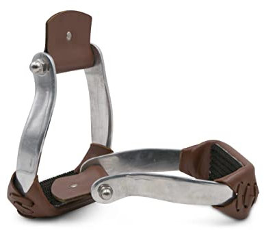 AMKA Westernsteigbügel ALU Western Steigbügel braunes Leder