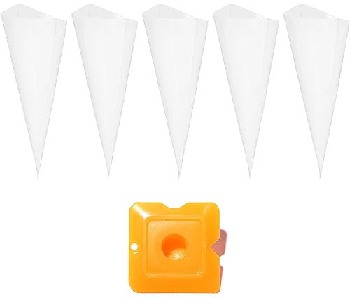 5 Pieza Bolsa de Mortero, Bolsa de Lechada, Bolsa para Sellador de Cemento, Bolsas de Mortero de Calafateo, Con 1pz Aplicador Silicona, Bordeador Aplicador de Contorno, Para Sellar y Lechada