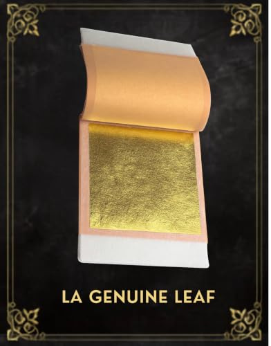 GLC Gold Leaf Pure Gold Leaf/Gold Vark/Gold waraq (25.pcs) Sheet 24K Gold Leaf Leaves Foil for GLC Gold Leaf Finest Gold Leaves Food Gilding Facial Beauty Spa Size(3 x 2 inch_