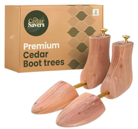 CedarSavers Mens Boot Tree - Cedar Wood Boot Tree Grown In USA - Storage Bag Included - Great Gift For Men (X-Large / 11-13 US) [Packaging May Vary]